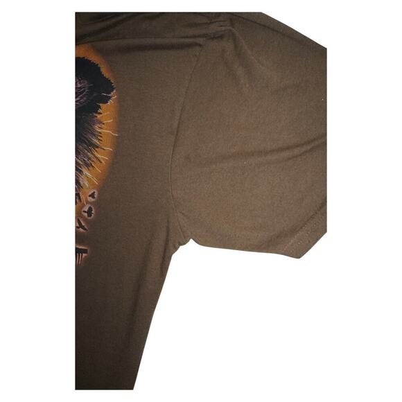 Men’s Brown Graphic T-Shirt – Evil Scarecrow Halloween Horror Theme – Size XL - Picture 3 of 4